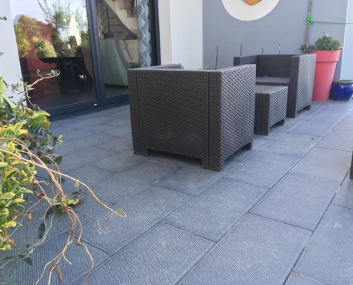 réalisation d'une terrasse en carrelage